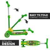 Manual Push Ride-On Foldable Green Scooter